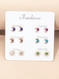15385 1b-057 Pendientes Multicolor 12 Pares
