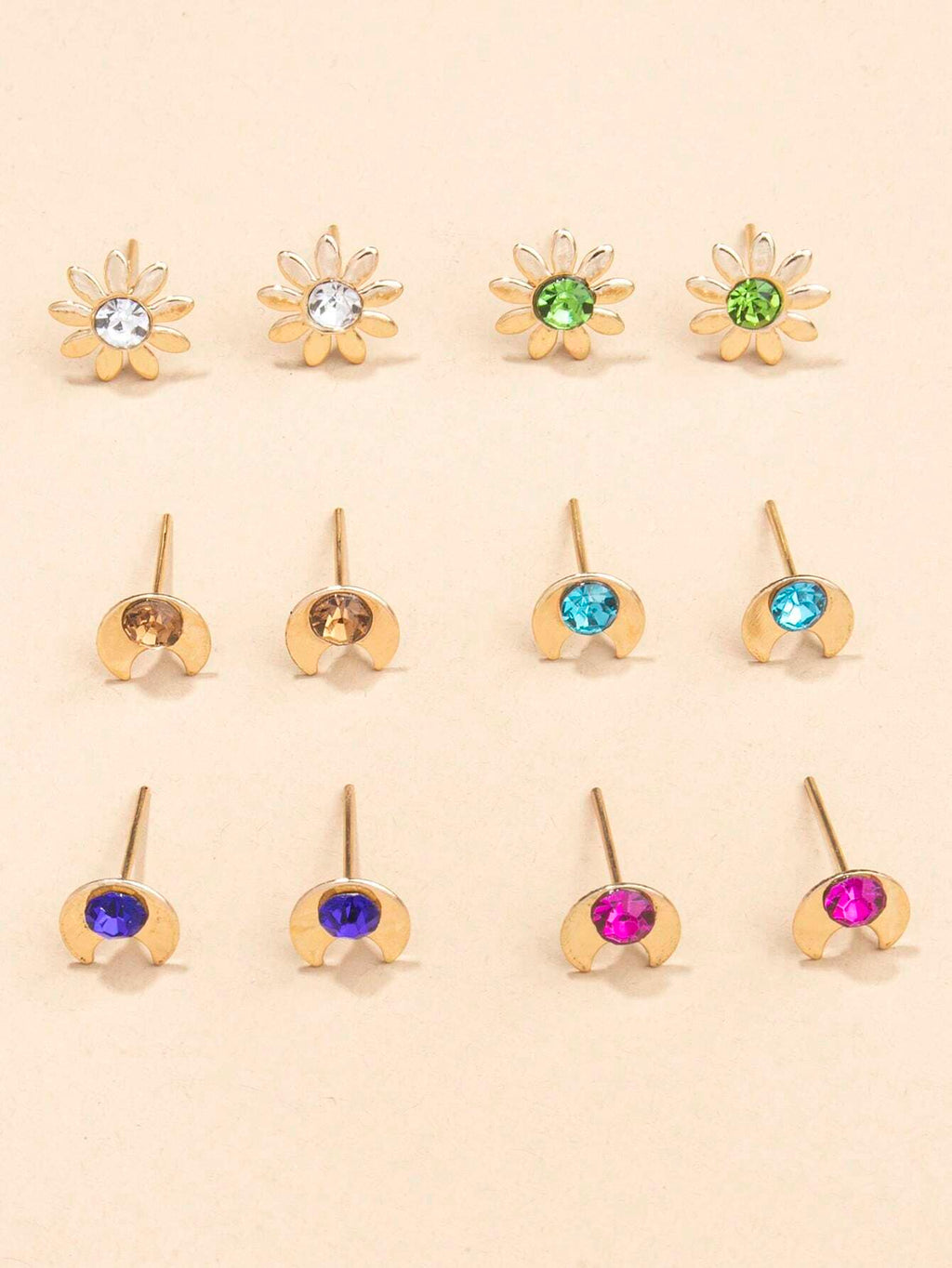 15385 1b-057 Pendientes Multicolor 12 Pares