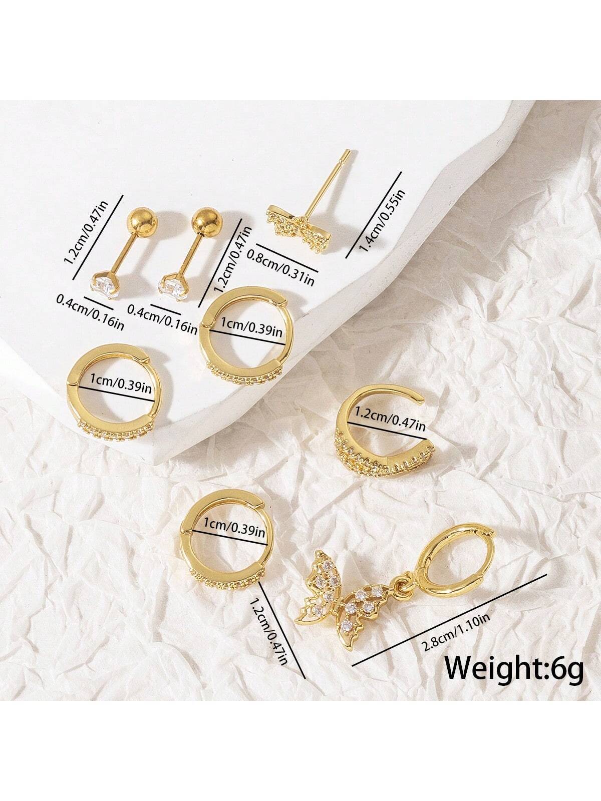 16065 2b-01-03 Pendientes Cuffs 8 Pzas