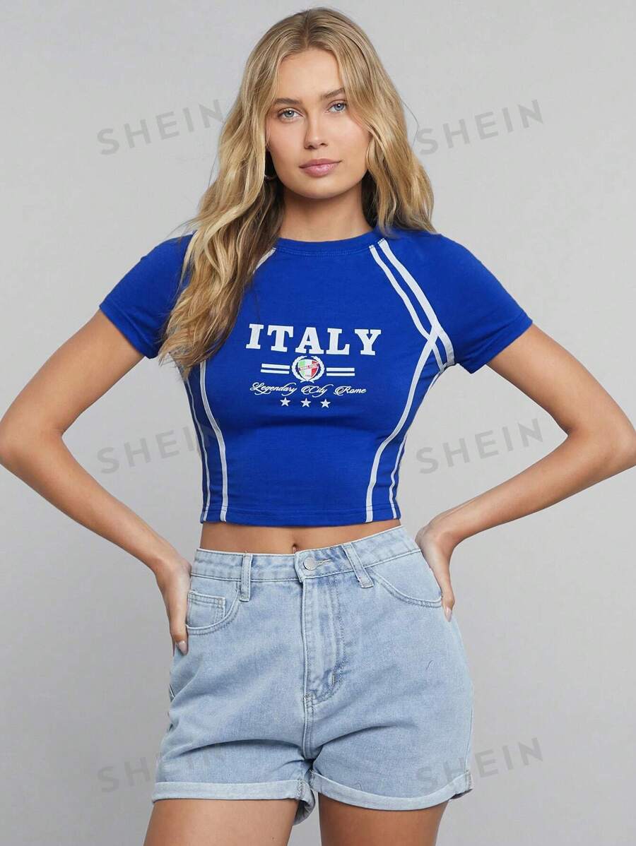 14708 2a-03-14 Camiseta estampada con patrón italiano