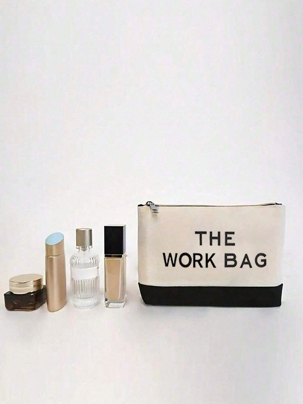 14947 1t-002 Set de 2 piezas bolso de lona con estampado "THE BOSS BAG" y neceser