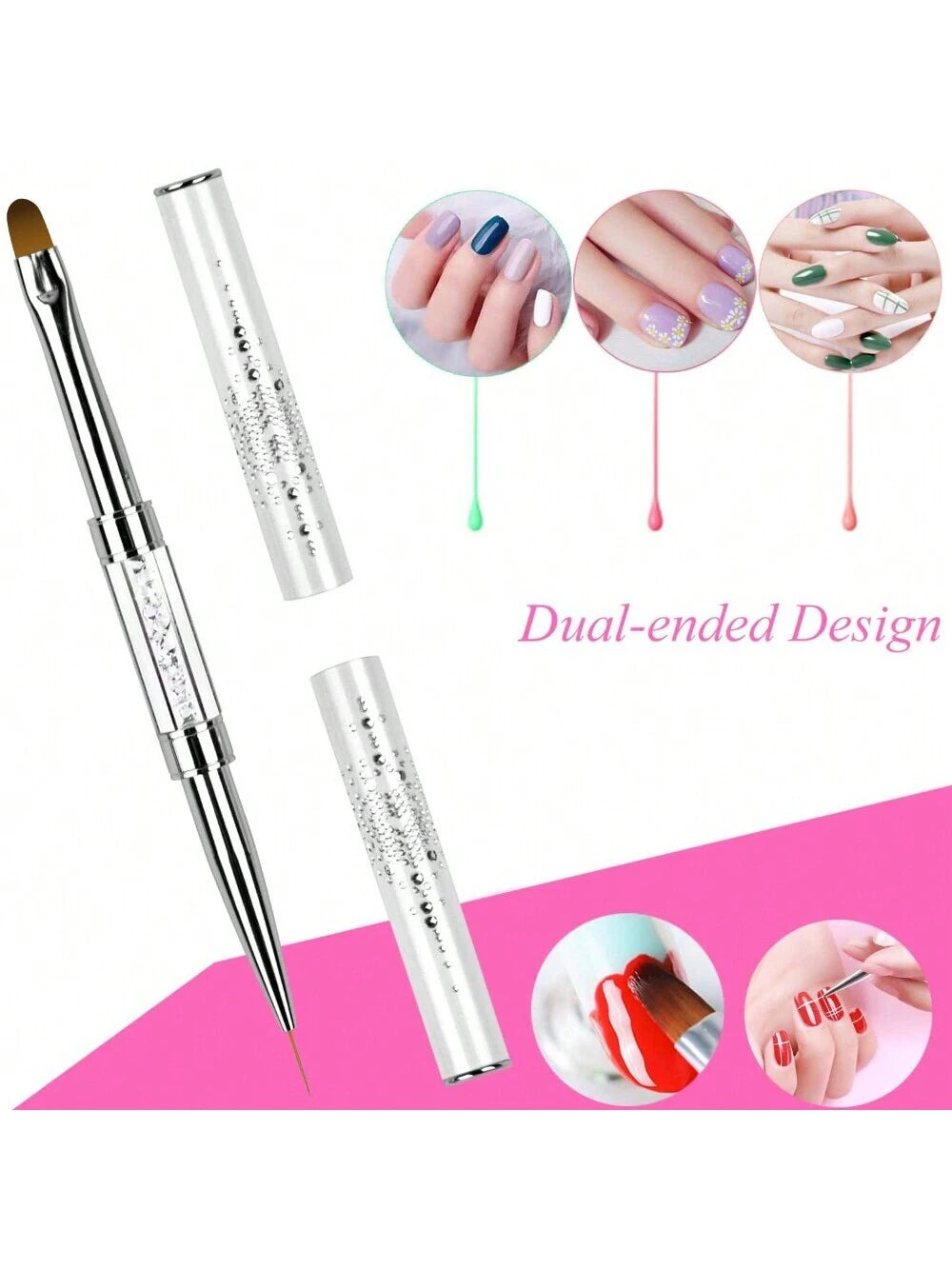16771 1b-007 Brocha de diseño de uñas doble extremo 1 Pza