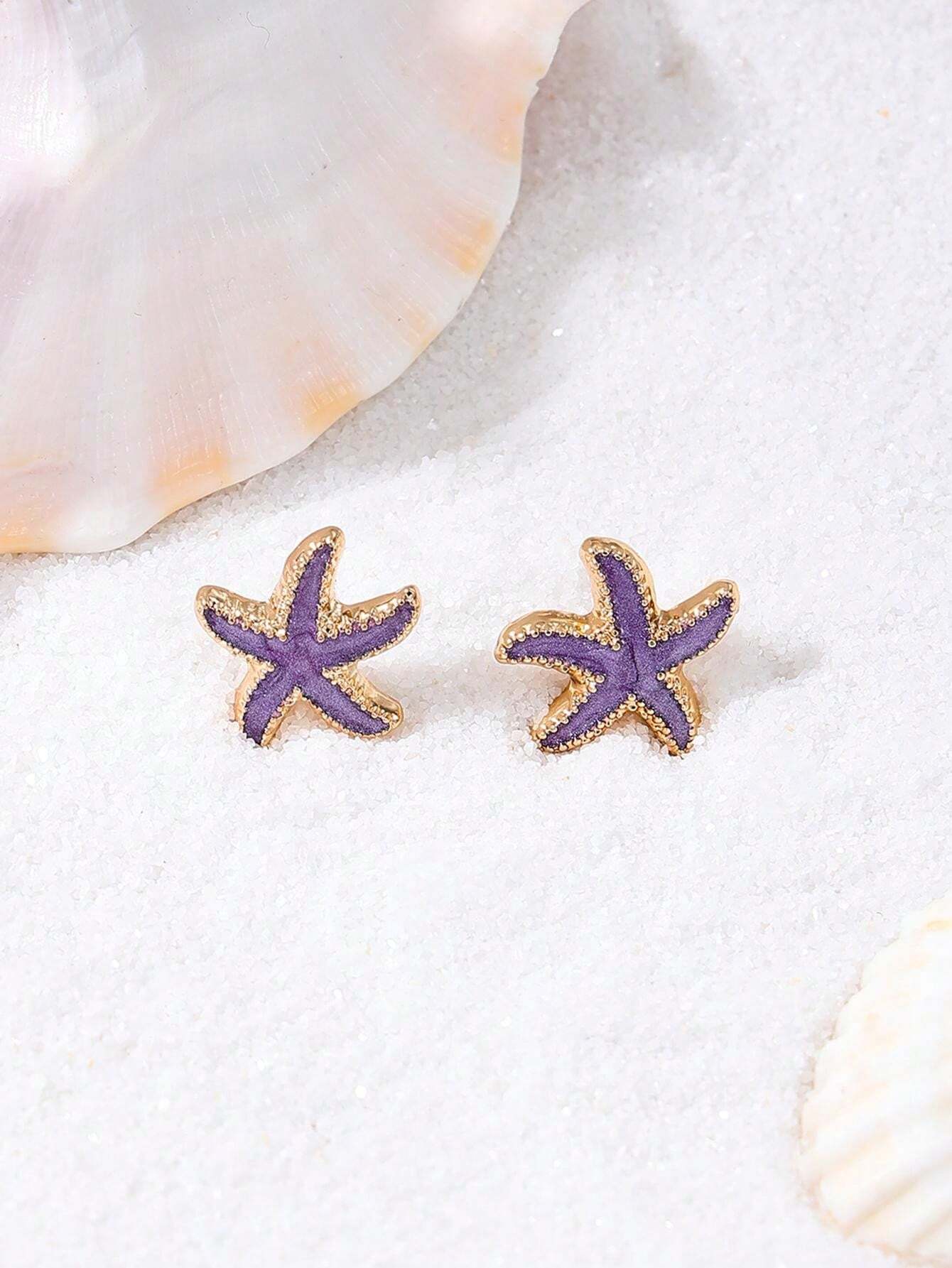 15136 1b-021 Pendientes forma de estrella de mar 1 Par