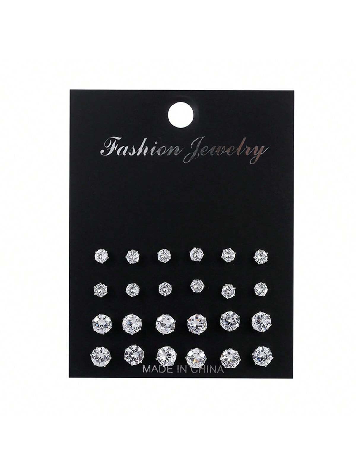 16070 2b-01-04 Pendientes Diamantes de Circonio 24 Pzas