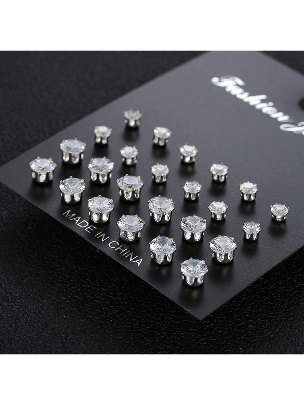16070 2b-01-04 Pendientes Diamantes de Circonio 24 Pzas