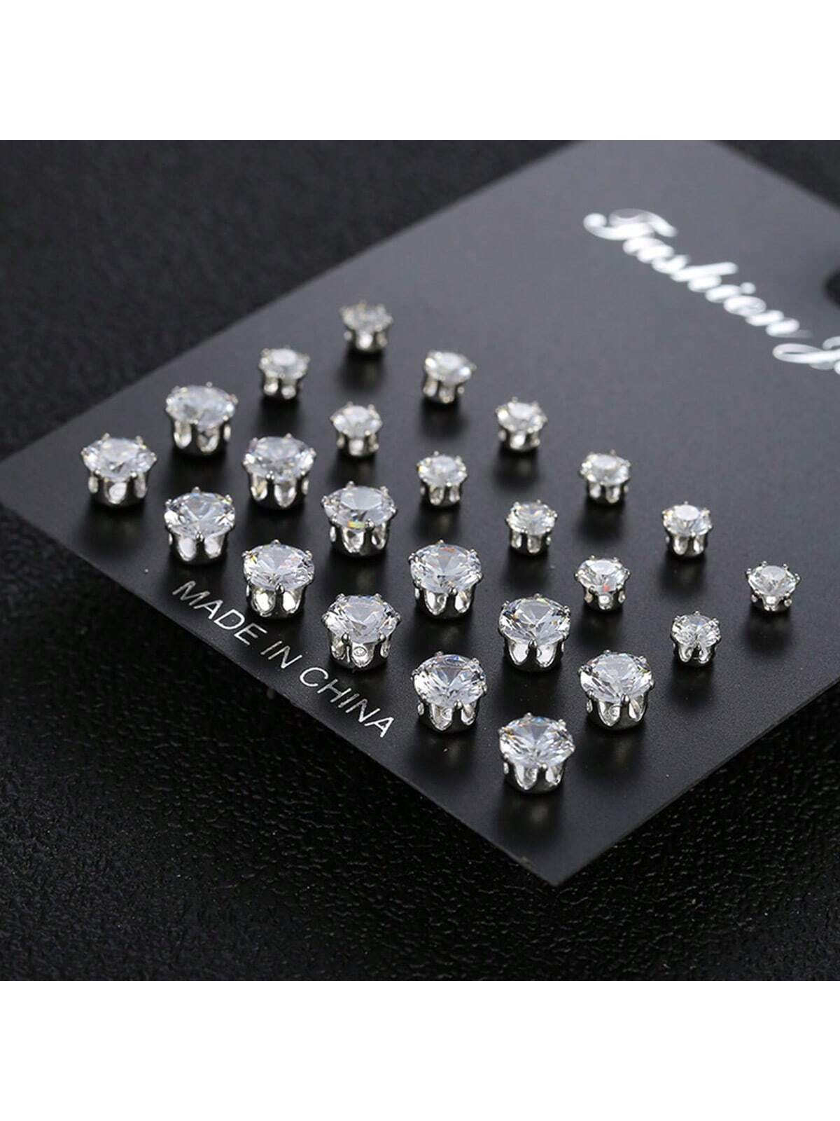16070 2b-01-04 Pendientes Diamantes de Circonio 24 Pzas