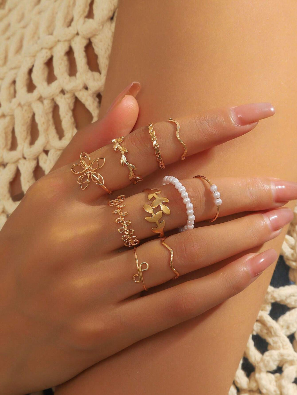 16071 2b-01-03 Anillos de estilo bohemio 10 Pzas