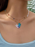 16408 1b-057 Collar de colgante de cola de sirena 1 Pza