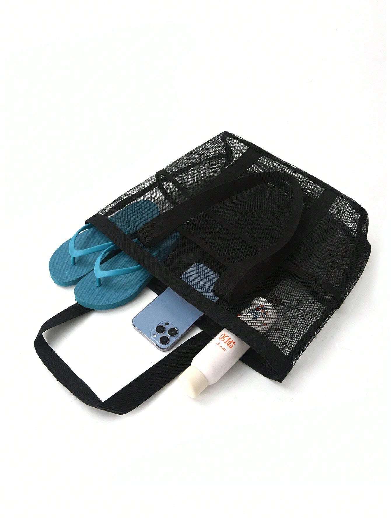 14702 1t-010 Bolso grande resistente al agua para playa con capacidad amplia