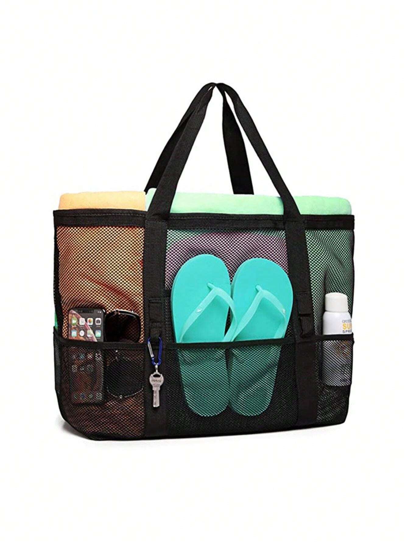 14702 1t-010 Bolso grande resistente al agua para playa con capacidad amplia