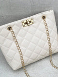 14948 1a-050 Bolso unicolor de hombro con cadena de hebilla de bloqueo