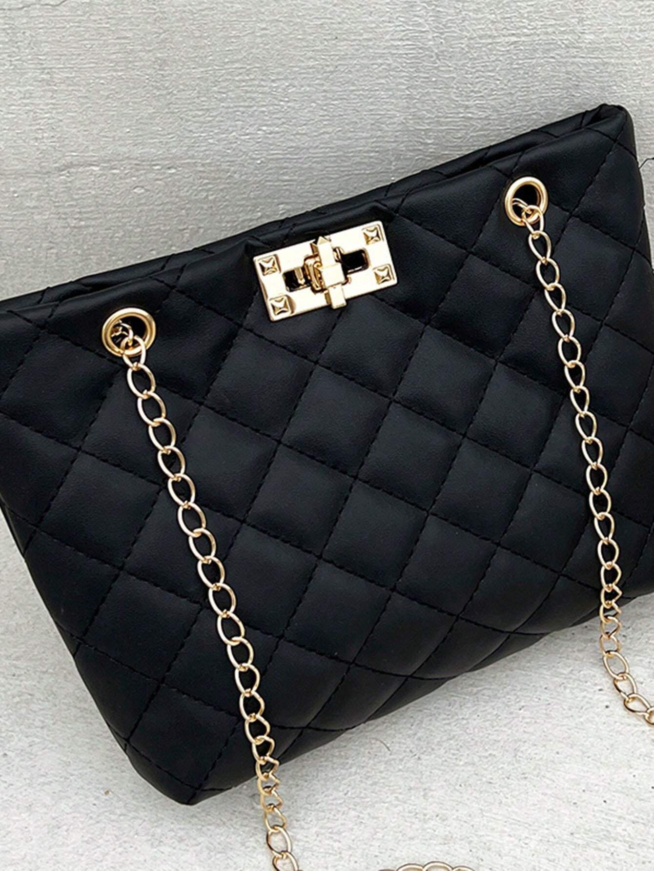 14949 1t-002 Bolso de hombro compacto de cadena con hebilla