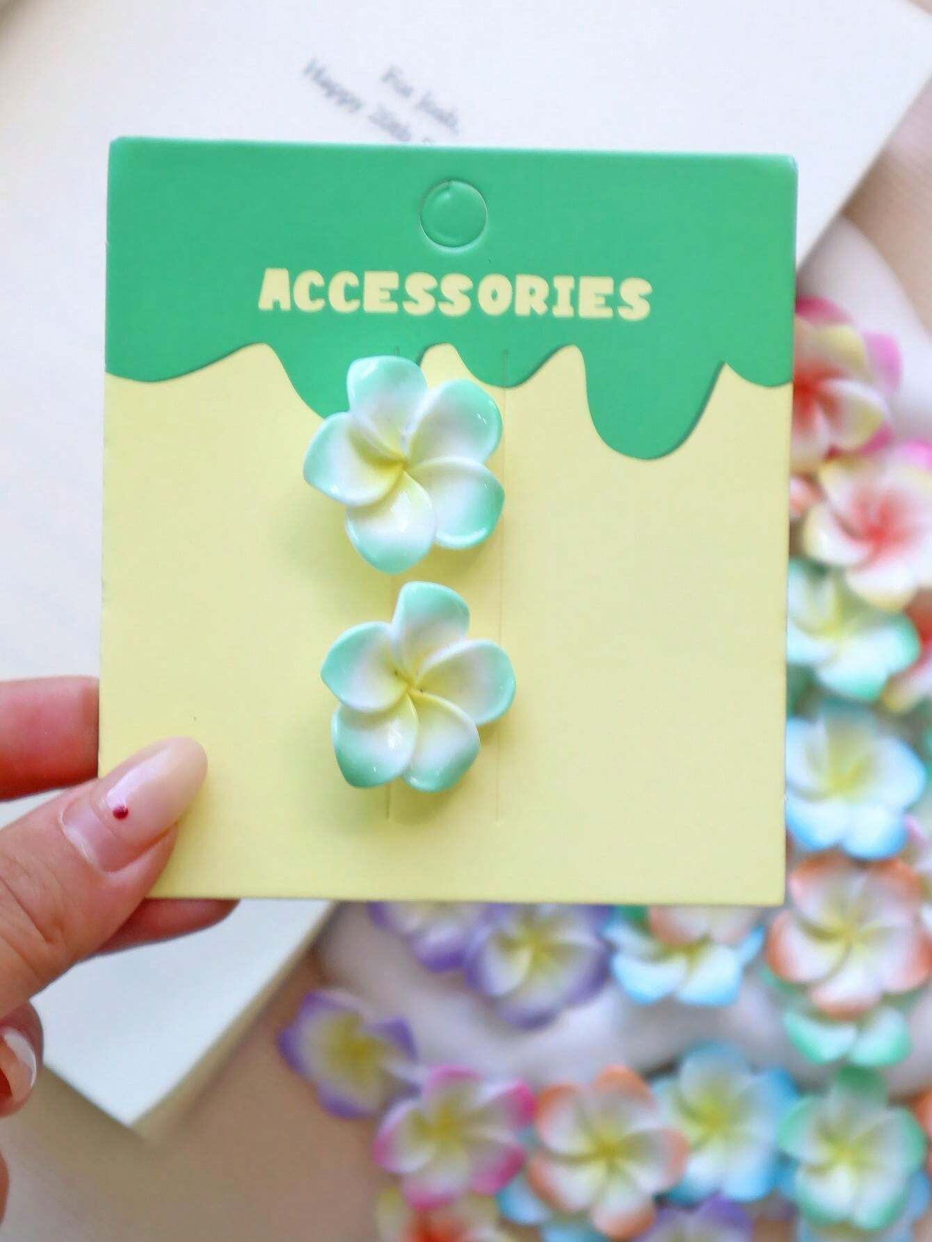 15016 1b-01-06 Aretes forma de flor 1 Par