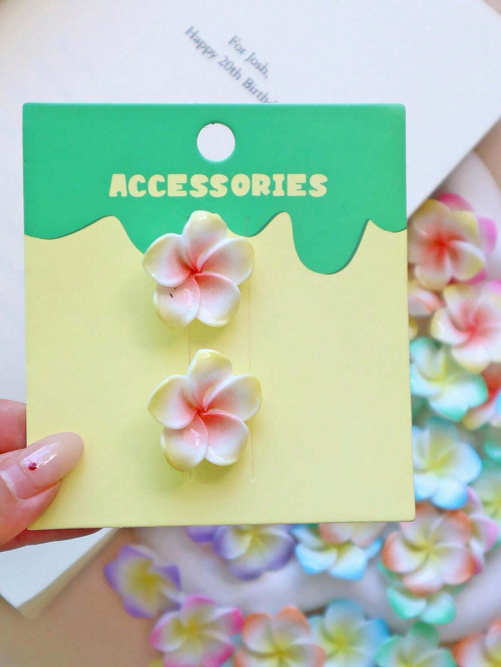 15016 1b-01-06 Aretes forma de flor 1 Par