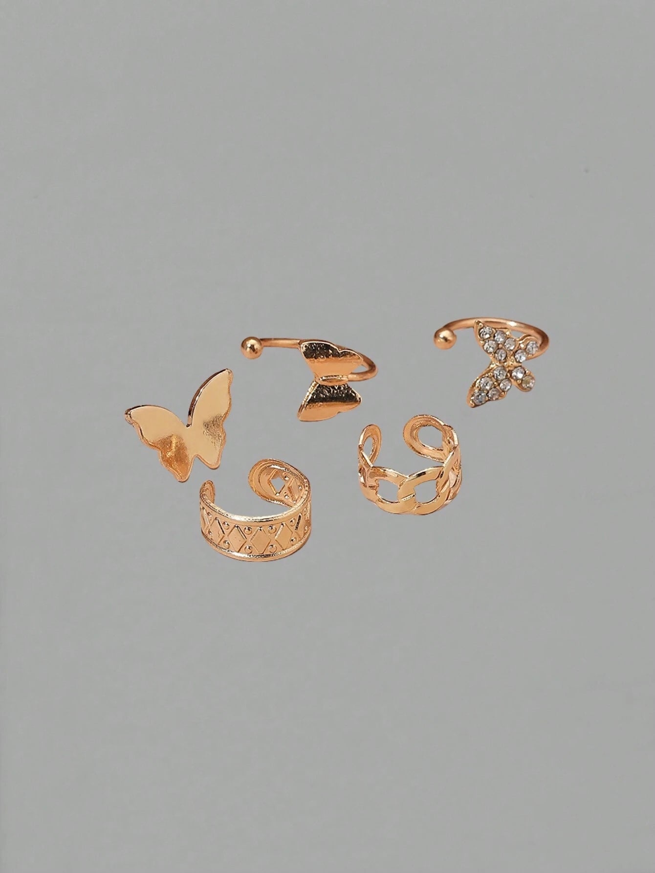 16072 2b-01-04 Pendientes Estilo mariposa 5 Pzas