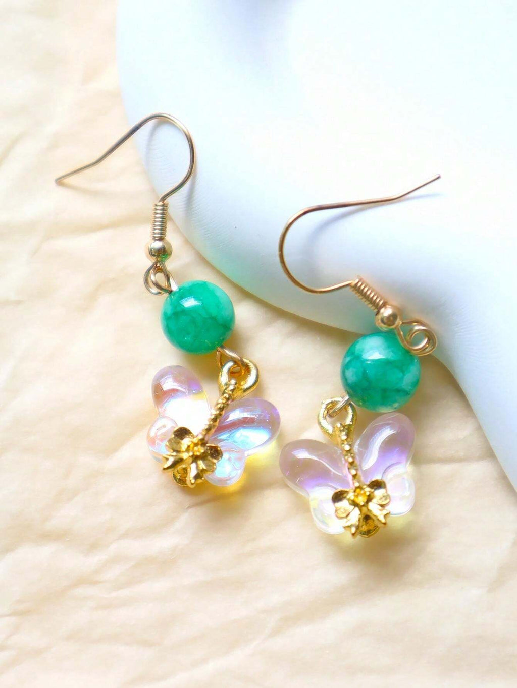15140 1b-006 Pendientes colgantes lazo de mariposa 1 Par