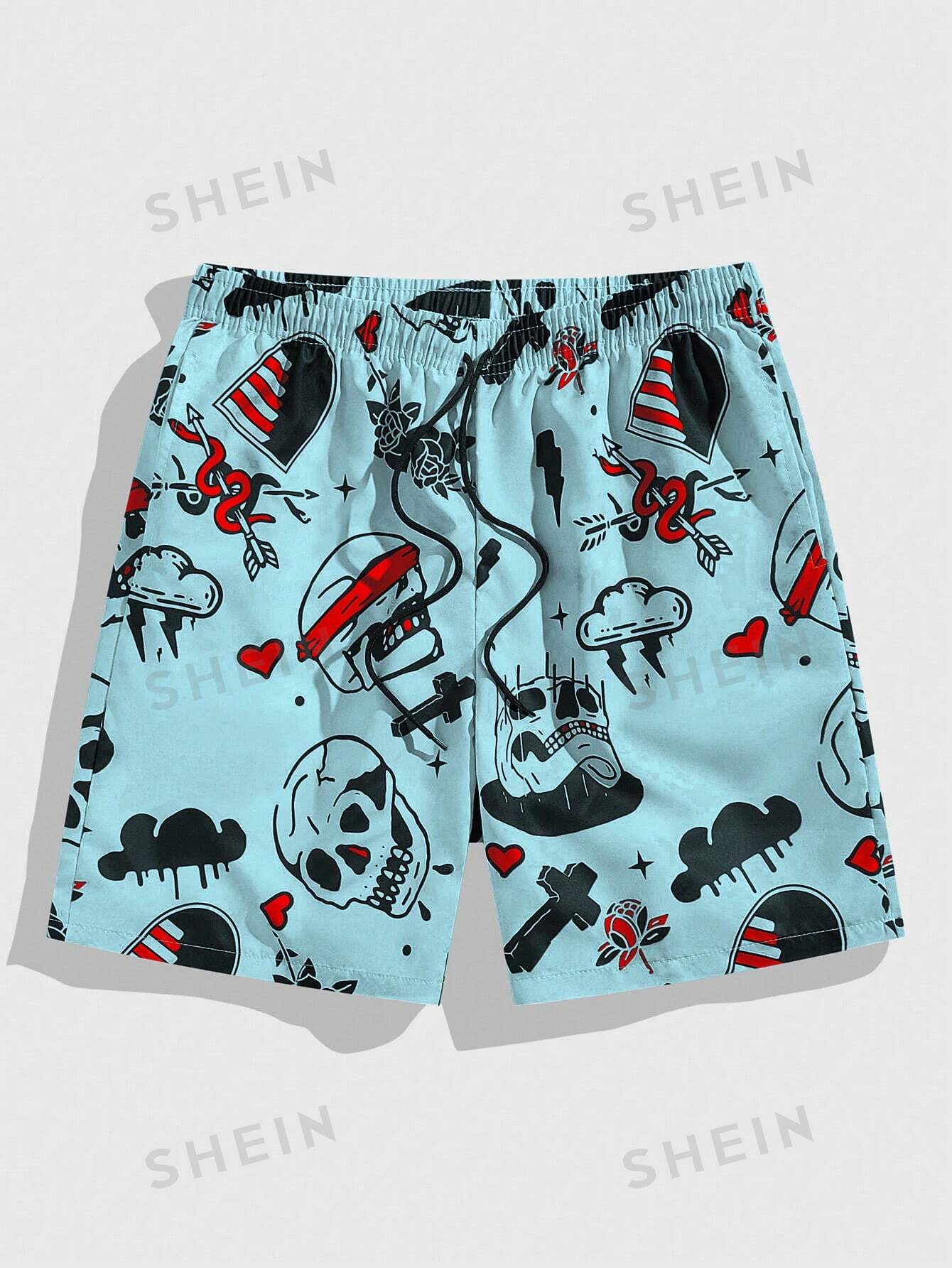 17517 1a-108 Short casuales con estampado de calavera 1 Pza