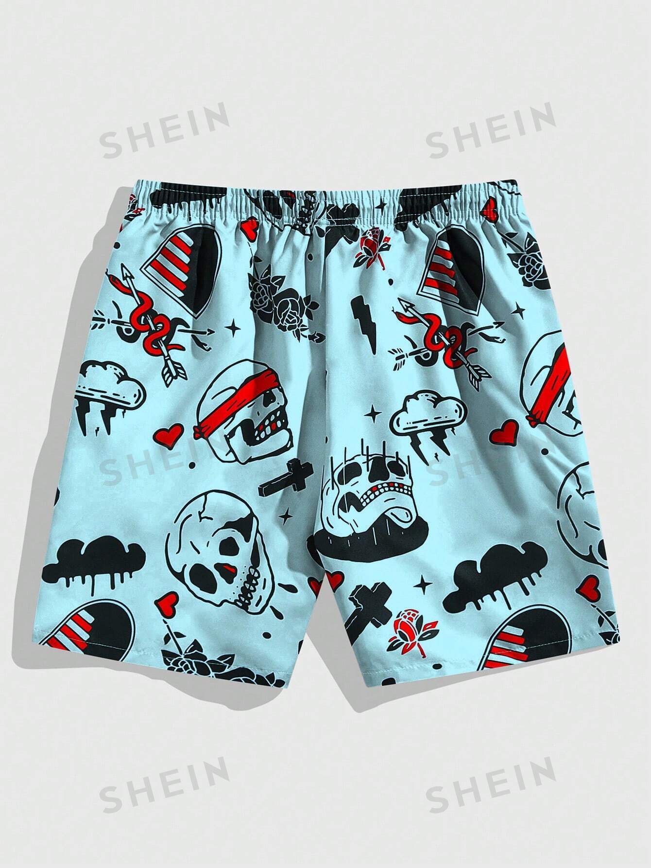 17517 1a-108 Short casuales con estampado de calavera 1 Pza