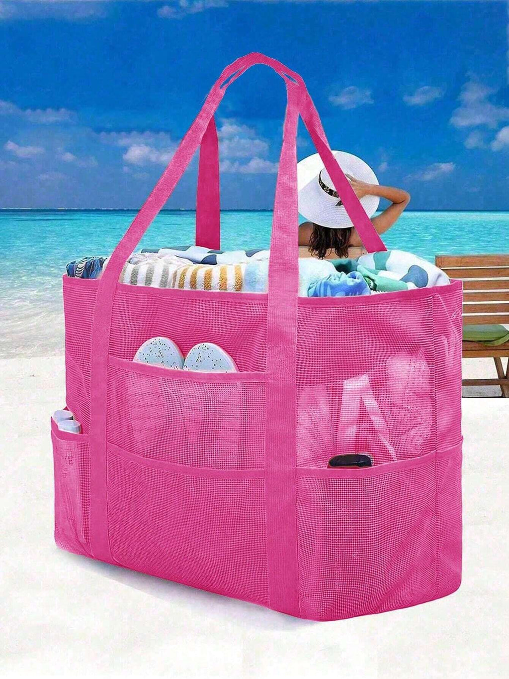 14703 1t-010 Bolsa de playa de malla grande