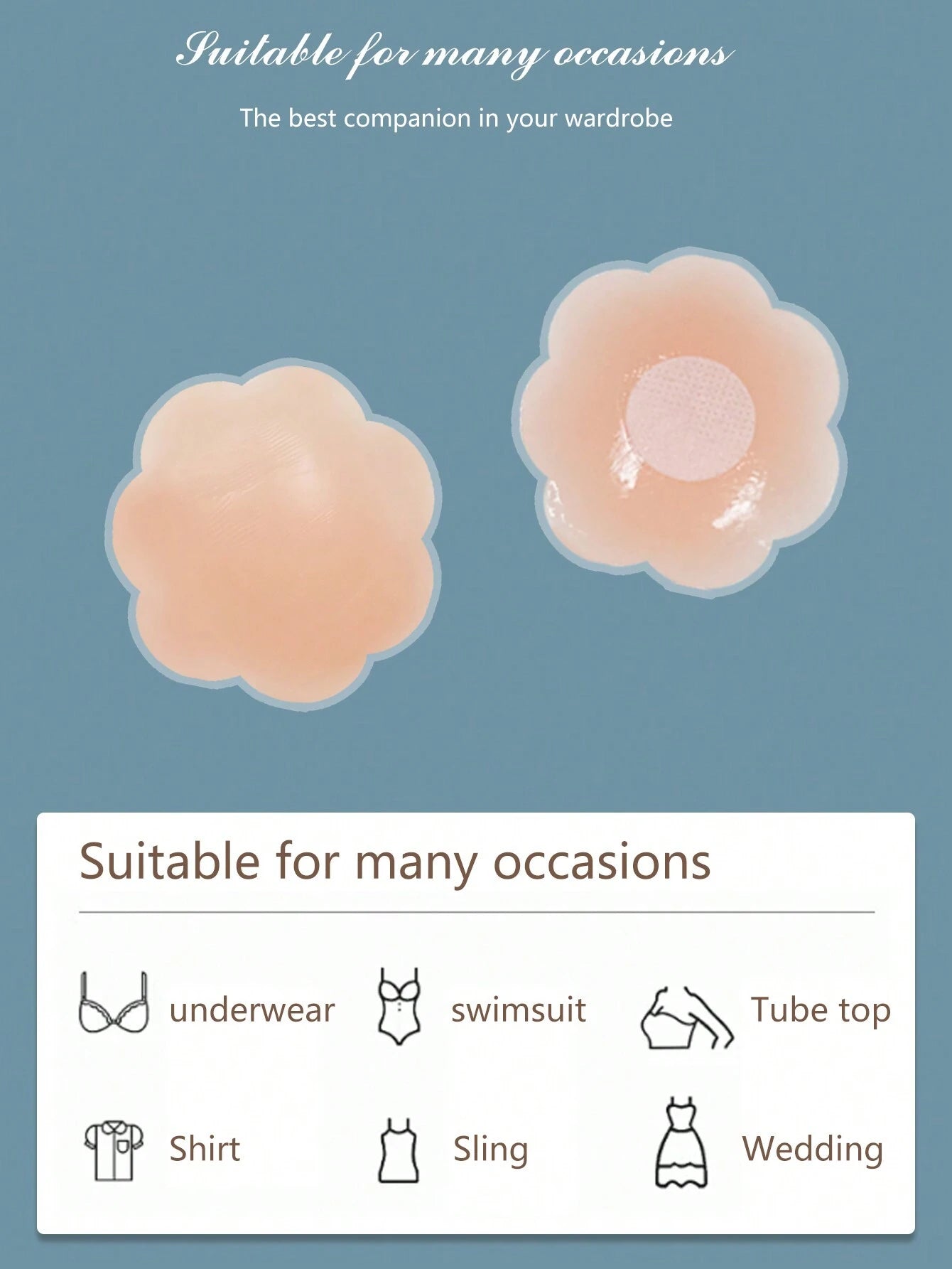 16509 1c-002 Cubrepezones circulares de silicona 12 Pzas
