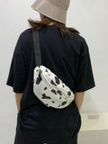 14593 1a-029 Bolso cruzado de un solo hombro con estampado de vaca