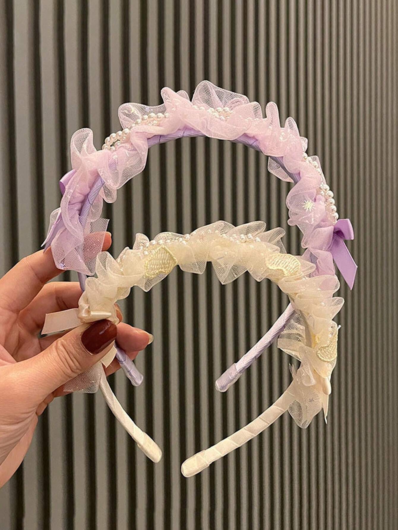 15867 1c-013 Diadema con lazo de malla 2 Pzas