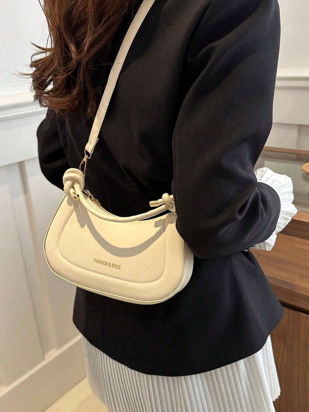 14922 1c-02-09 bolso de mano y de hombro de PU informal con correa ajustable