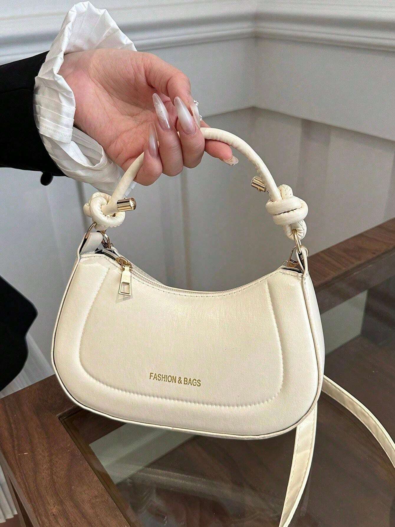 14922 1c-02-09 bolso de mano y de hombro de PU informal con correa ajustable