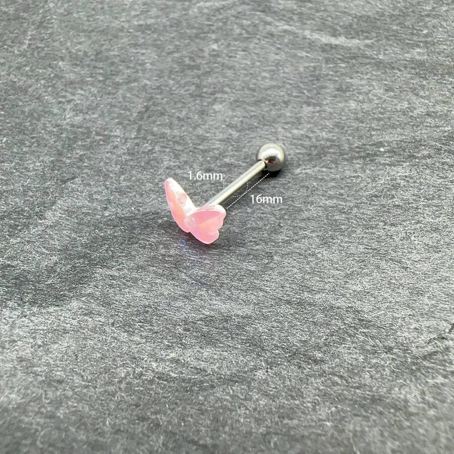 15309 1b-052 1 pieza Aro para la lengua con mariposa polarizada