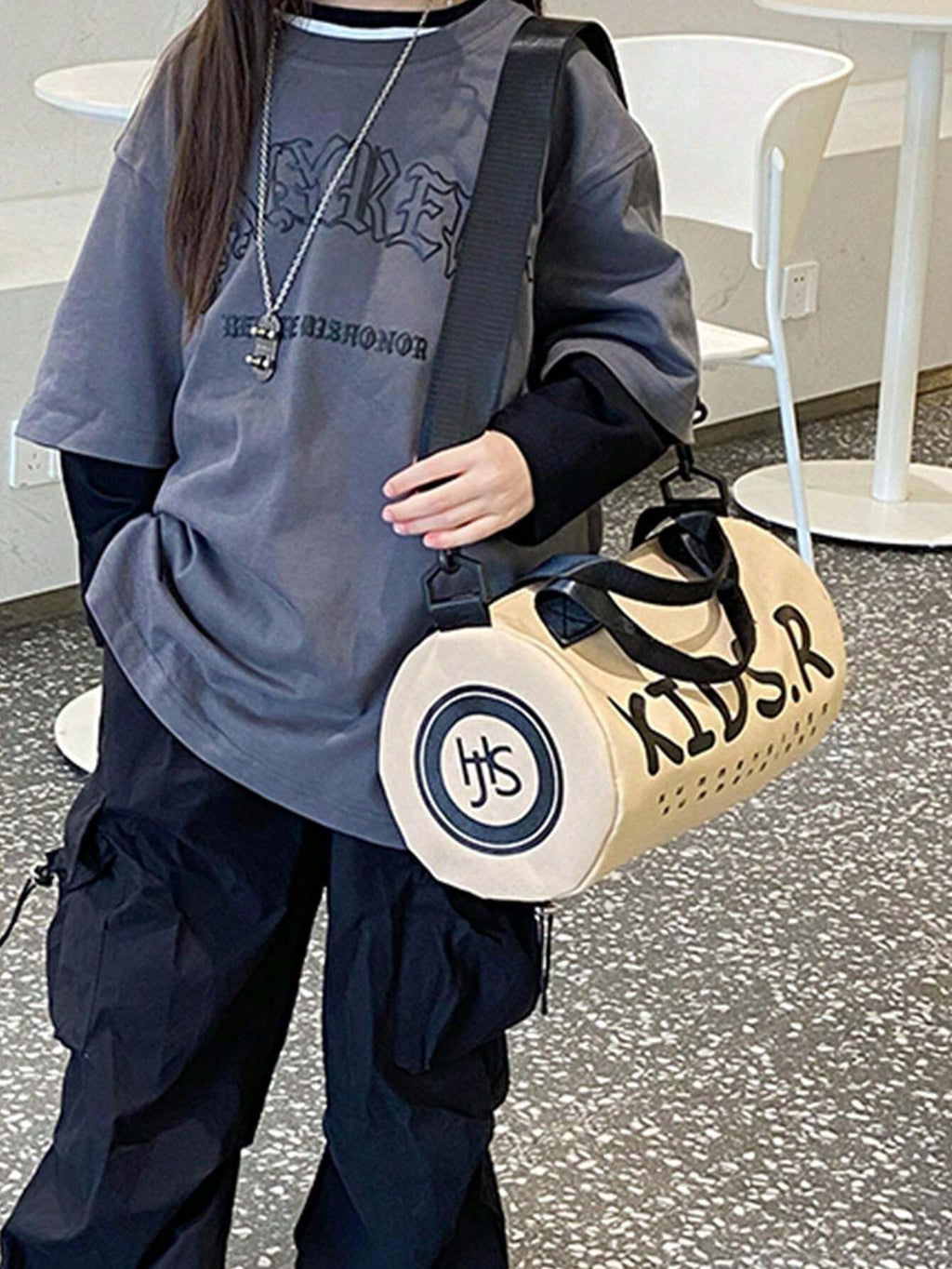 14951 1c-02-13 Bolso de moda con impresión de letras súper genial