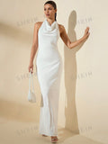 17341 1a-039 Vestido largo con cuello colgante 1 Pza