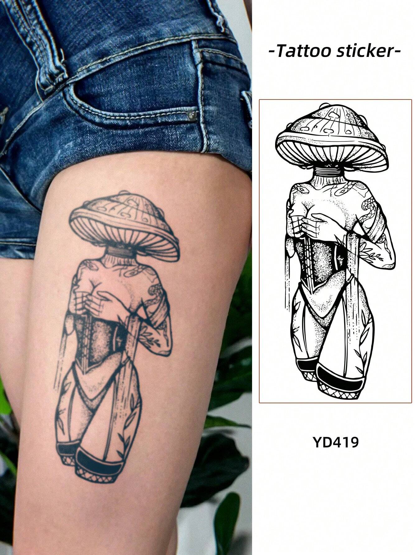 18021 1b-055 Tatuaje diseño de seta