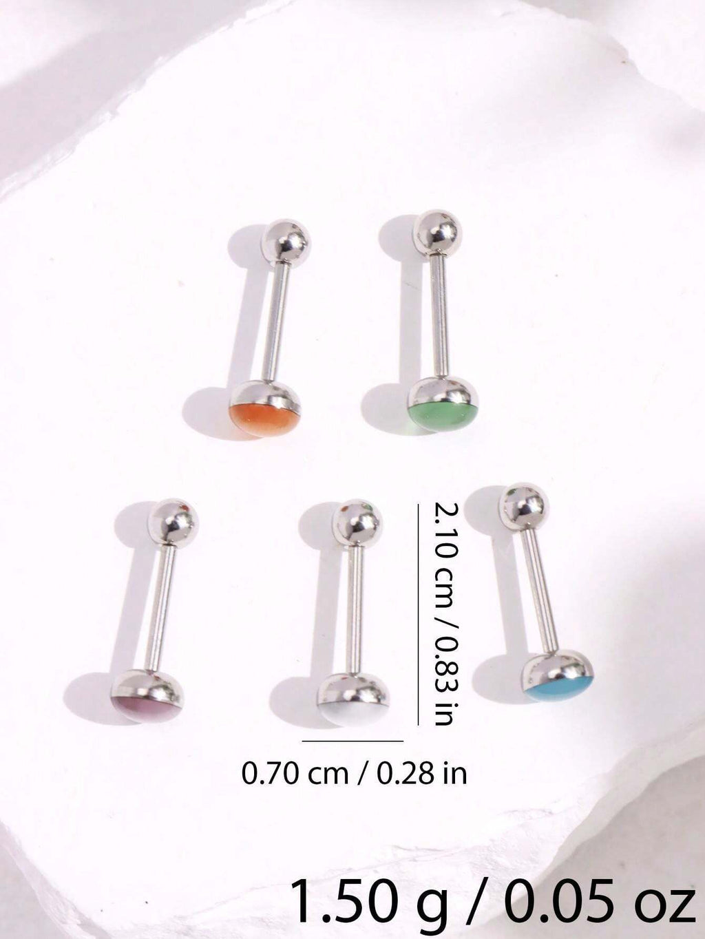 15283 1b-052 1 pieza Anillo de lengua de aro redondo colorido