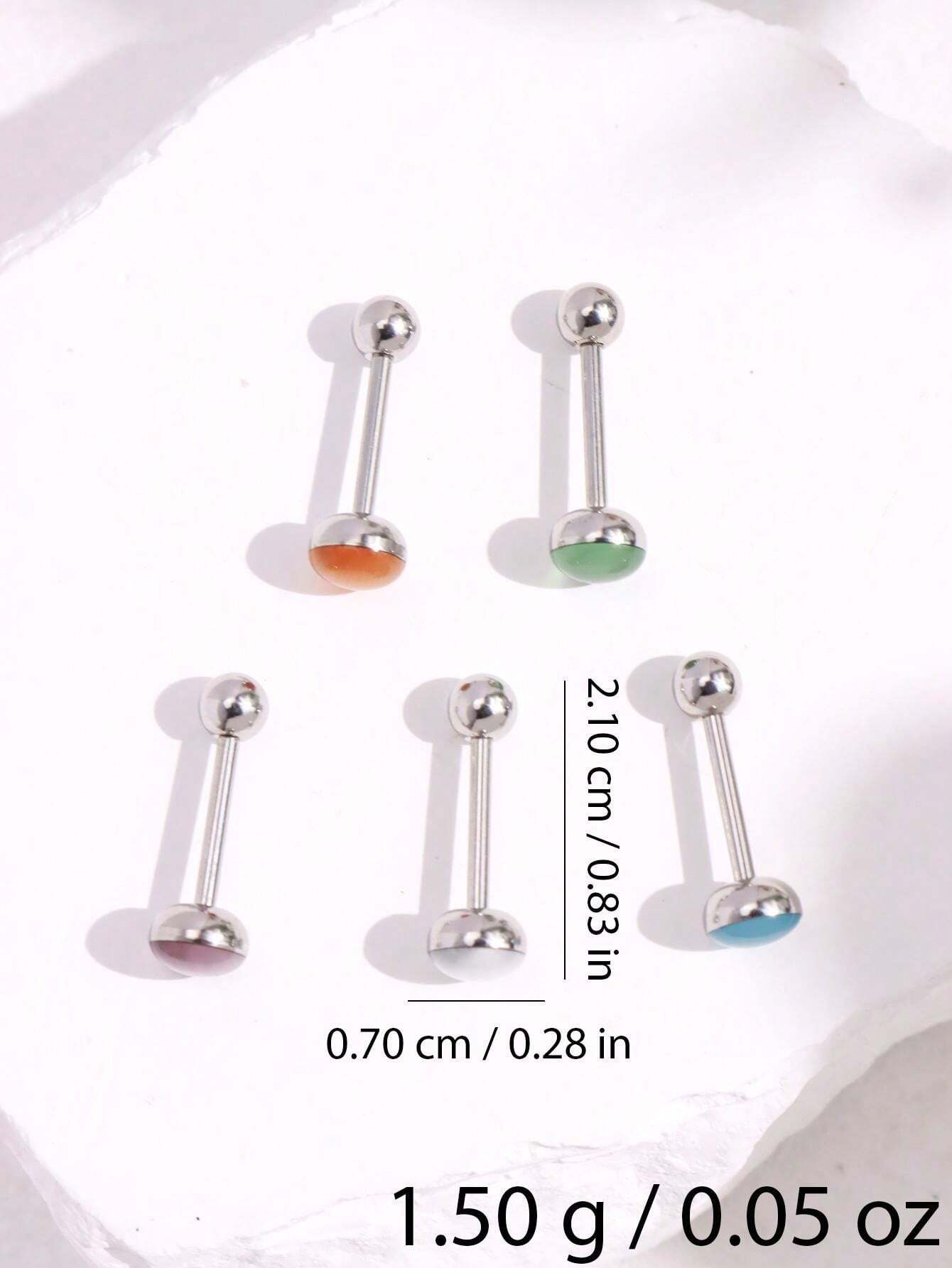 15283 1b-052 1 pieza Anillo de lengua de aro redondo colorido