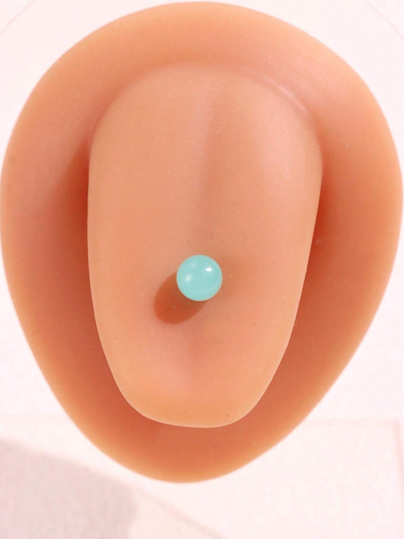 15284 1b-052 1 pieza Arete de lengua de color verde