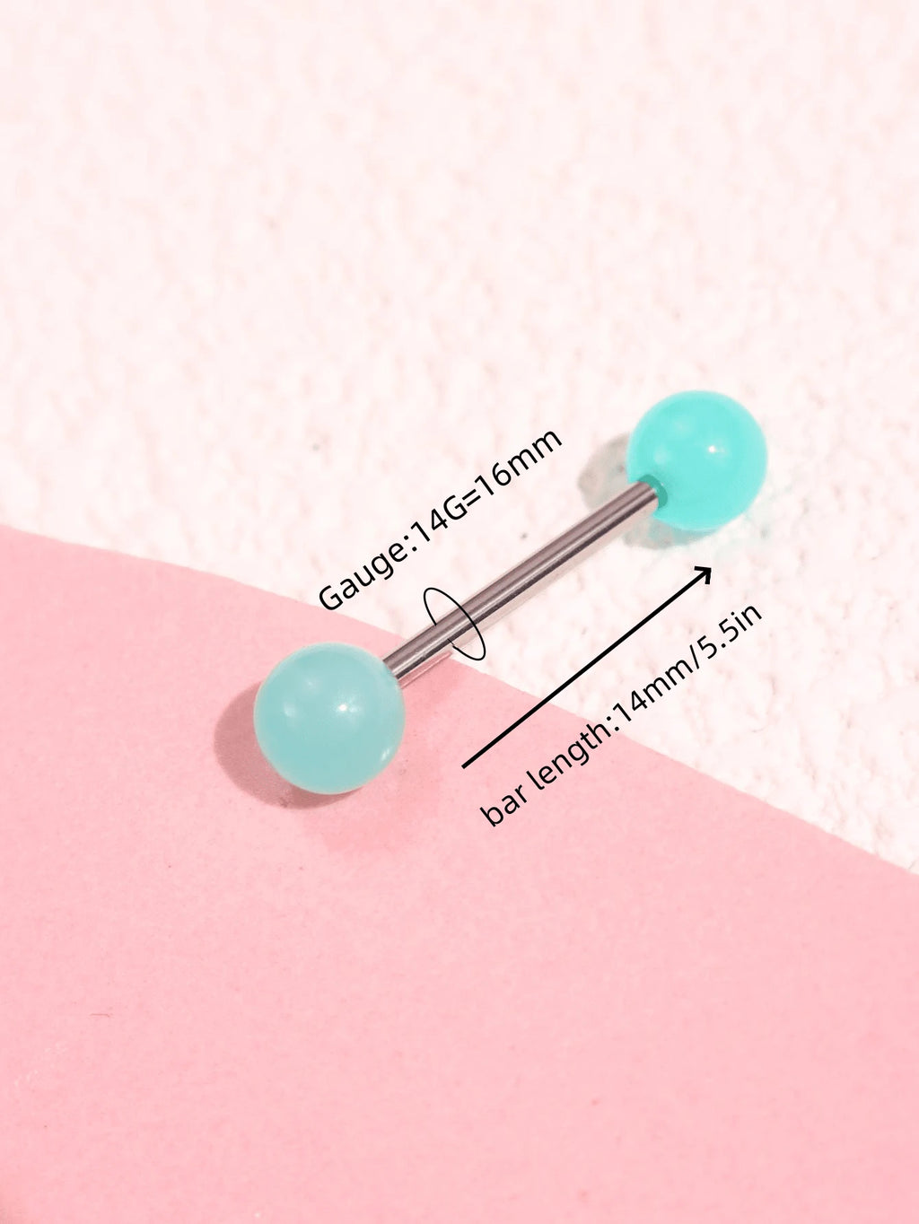 15284 1b-052 1 pieza Arete de lengua de color verde