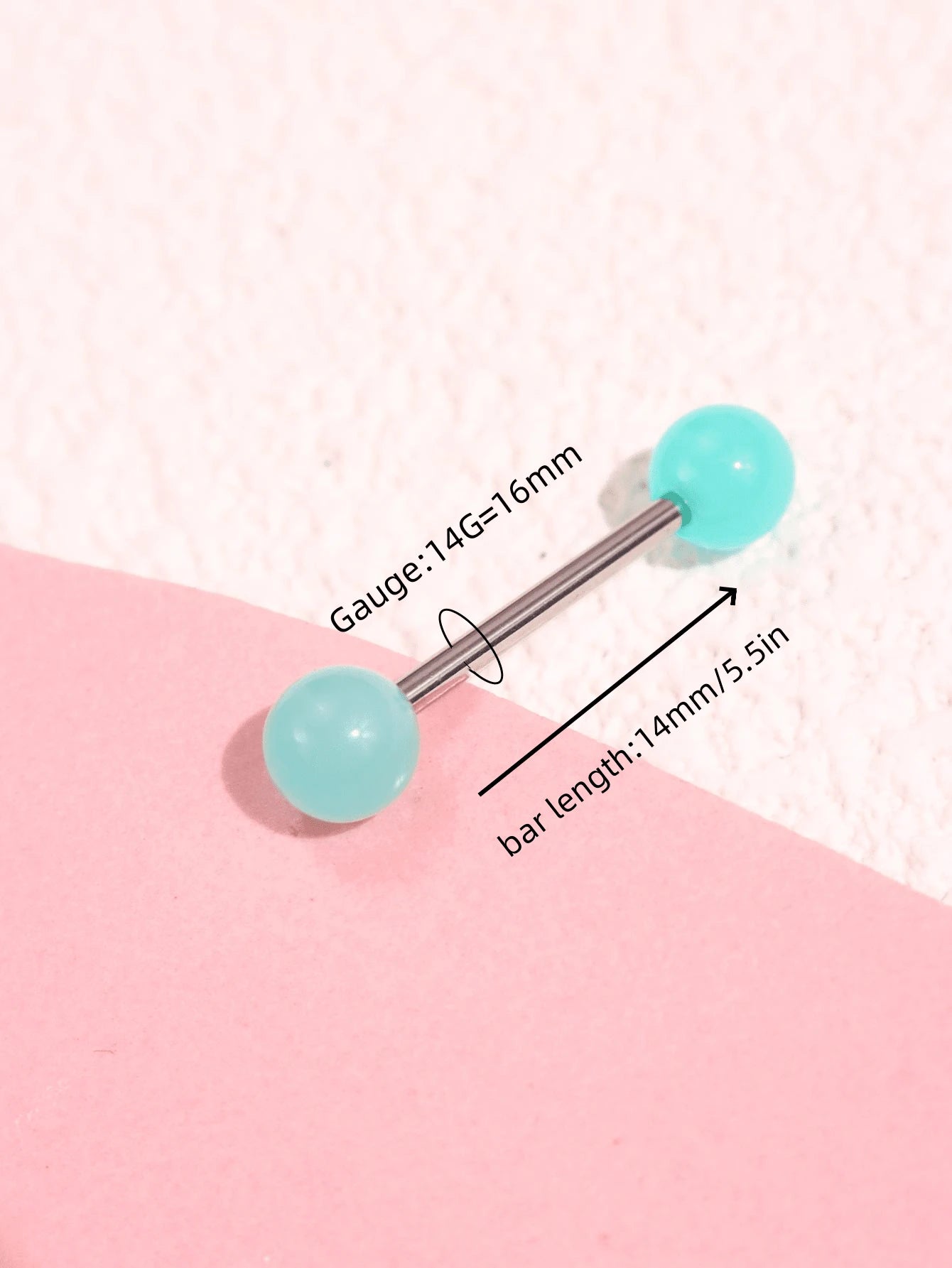 15284 1b-052 1 pieza Arete de lengua de color verde