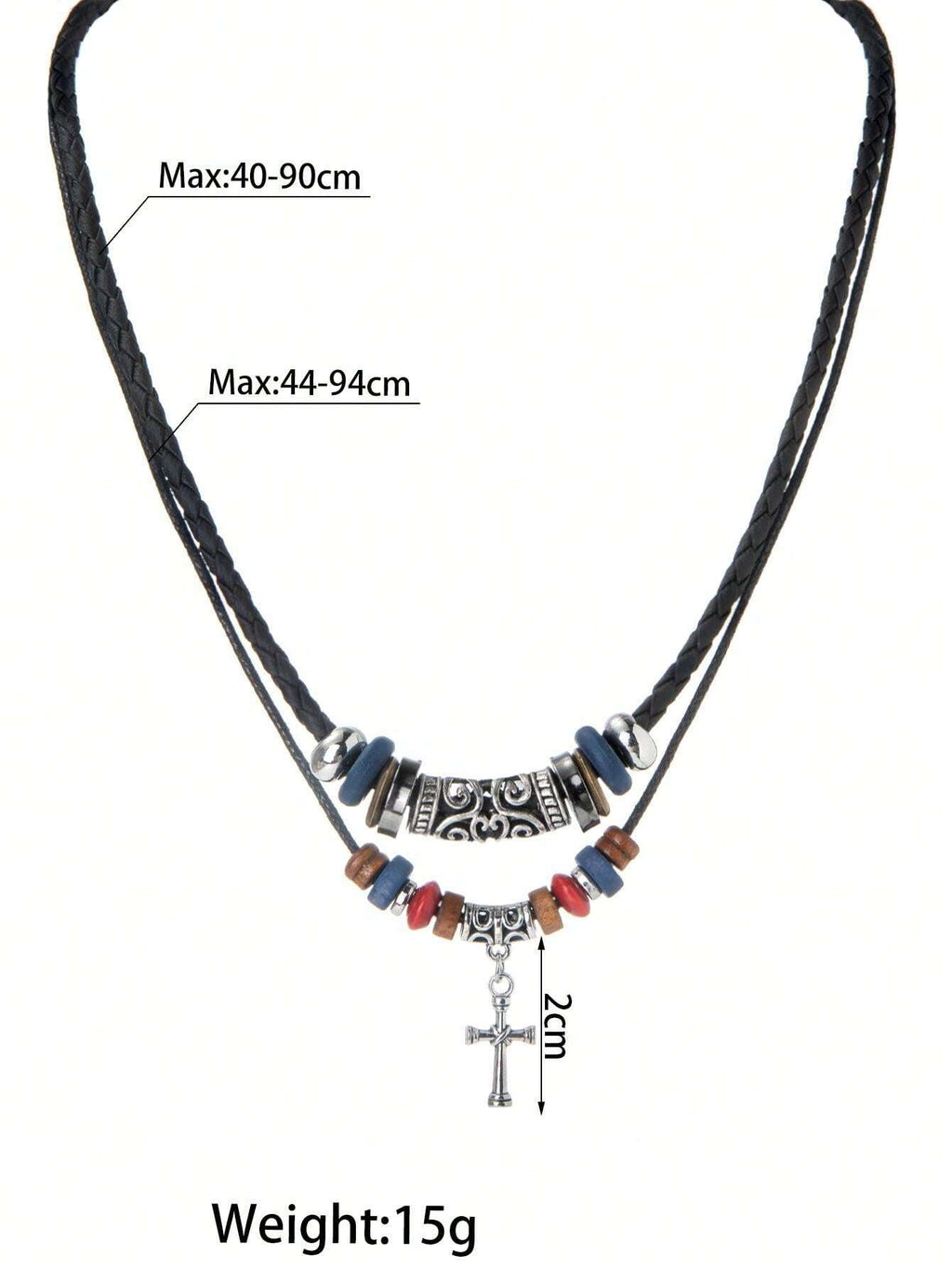 16418 1b-02-08 Collar negro de doble capa 1 Pza