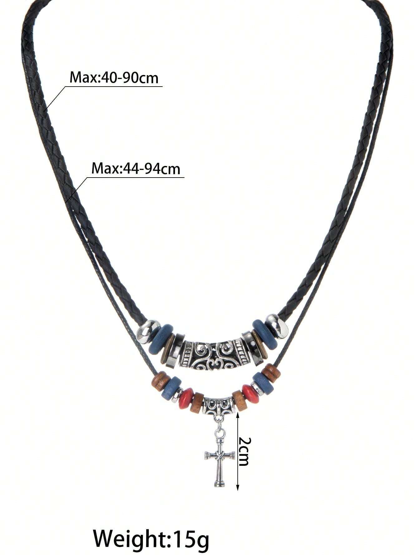 16418 1b-02-08 Collar negro de doble capa 1 Pza
