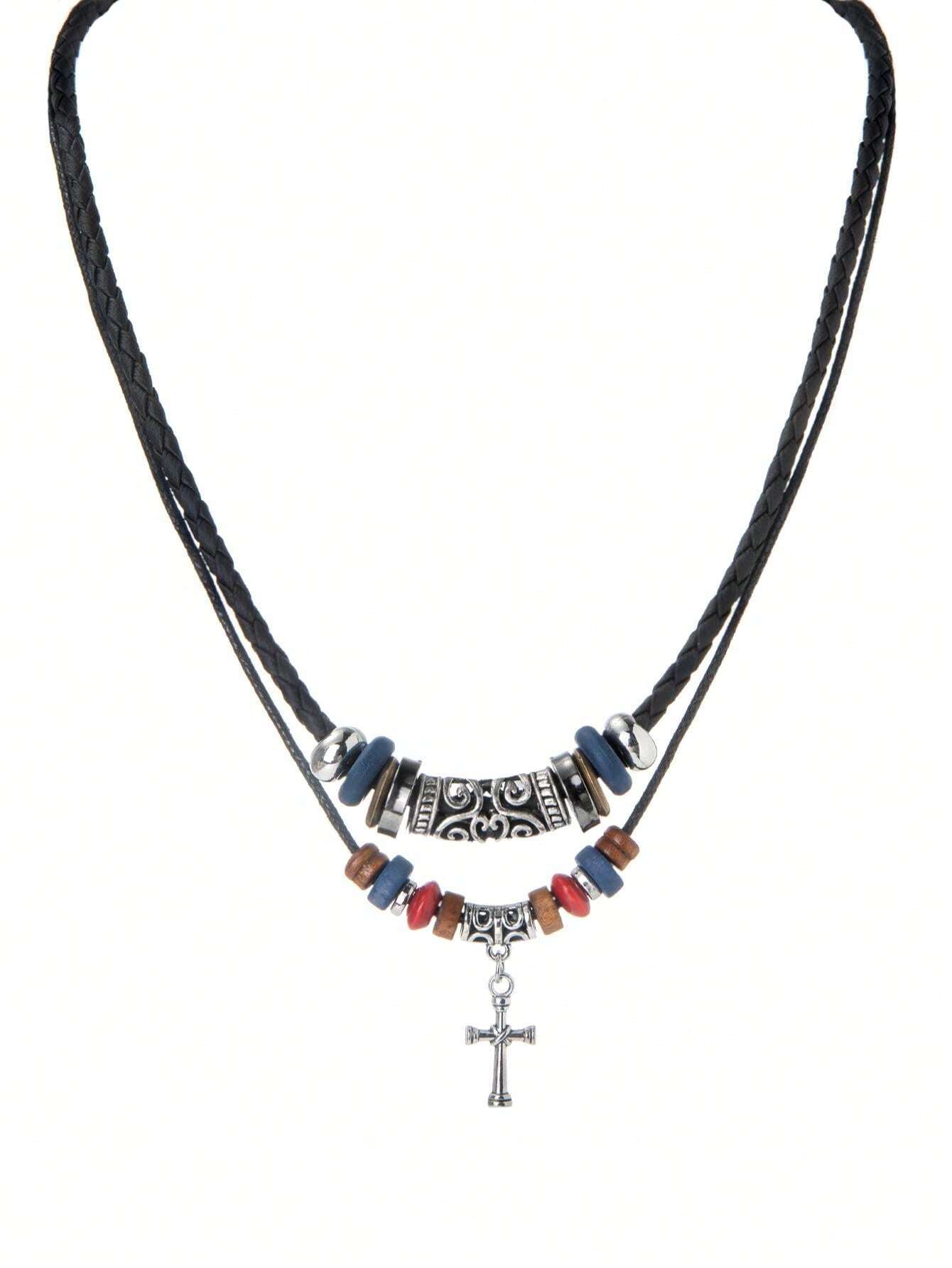 16418 1b-02-08 Collar negro de doble capa 1 Pza