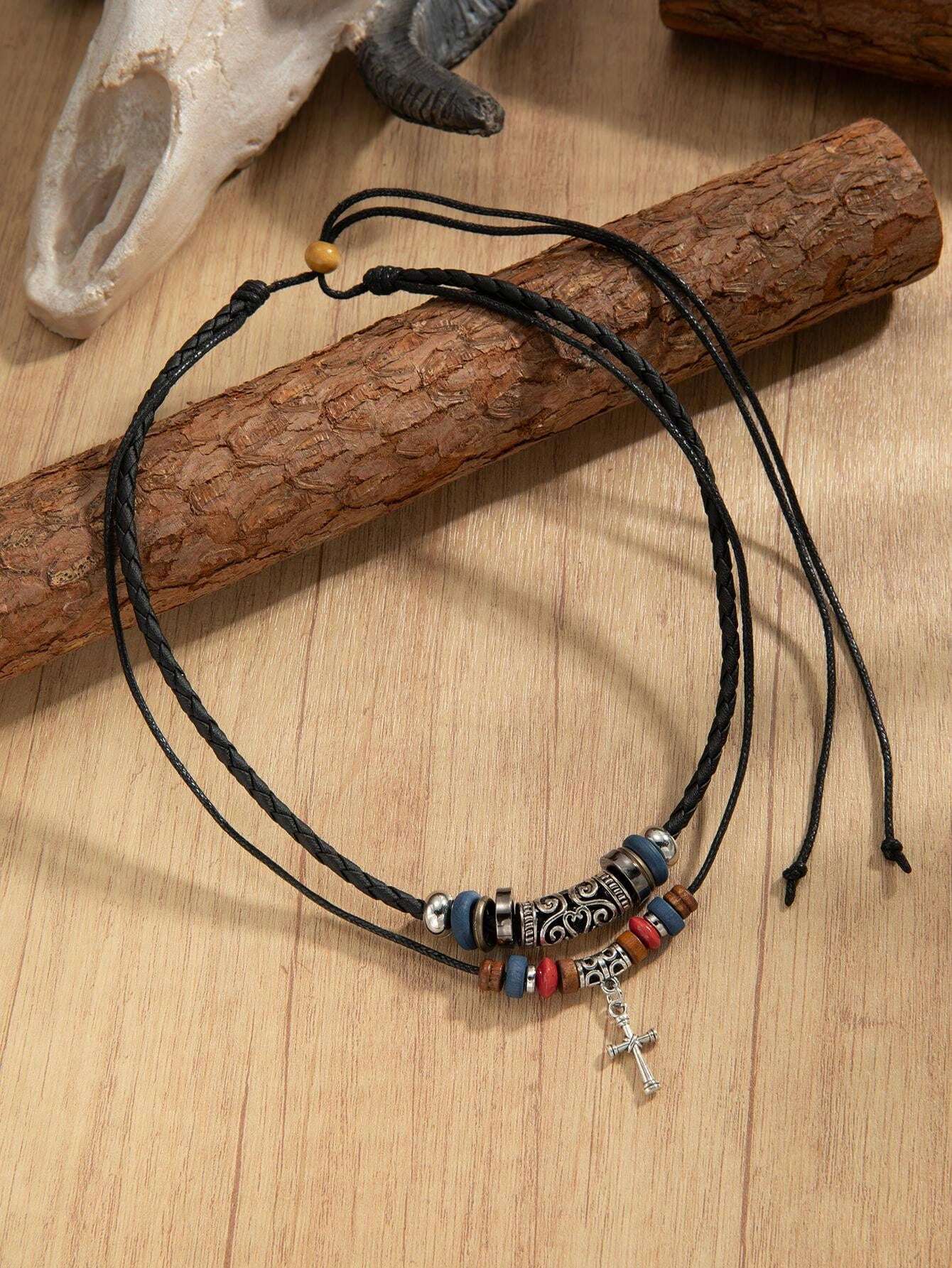 16418 1b-02-08 Collar negro de doble capa 1 Pza