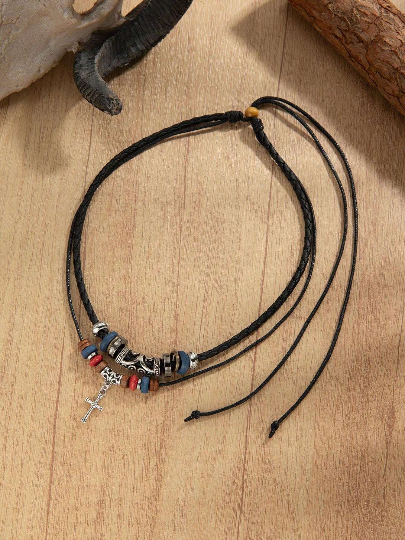 16418 1b-02-08 Collar negro de doble capa 1 Pza