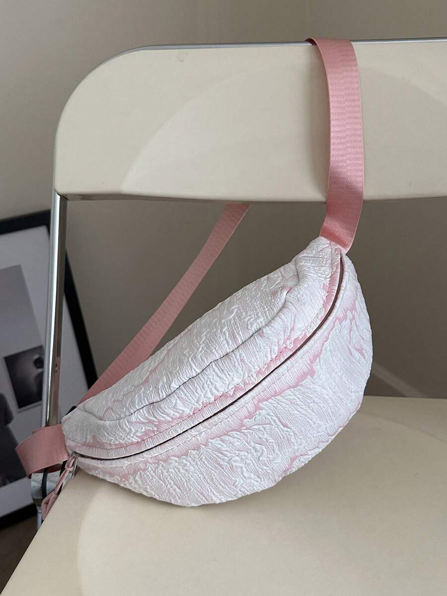 14596 1a-029 Bolso bandolera con patrón en relieve de moda y sencillo