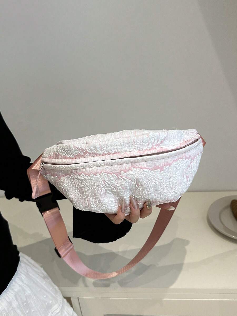 14596 1a-029 Bolso bandolera con patrón en relieve de moda y sencillo