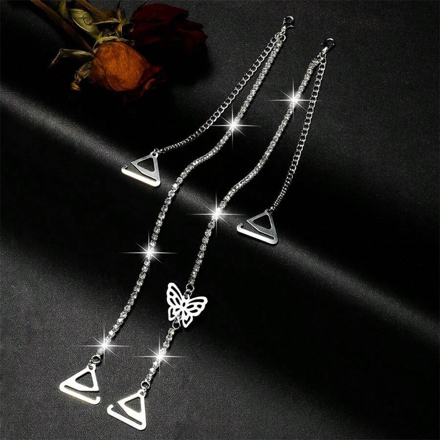 15180 1b-019 Tirantes decorativos con rhinestones 2 piezas