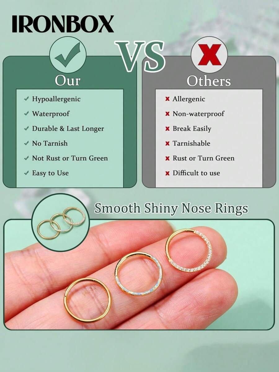 16293 1b-052 1 pieza  Anillos de septum de acero quirúrgico