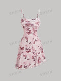 18211 1a-124 Vestido estampado de mariposa vintage 1 Pza