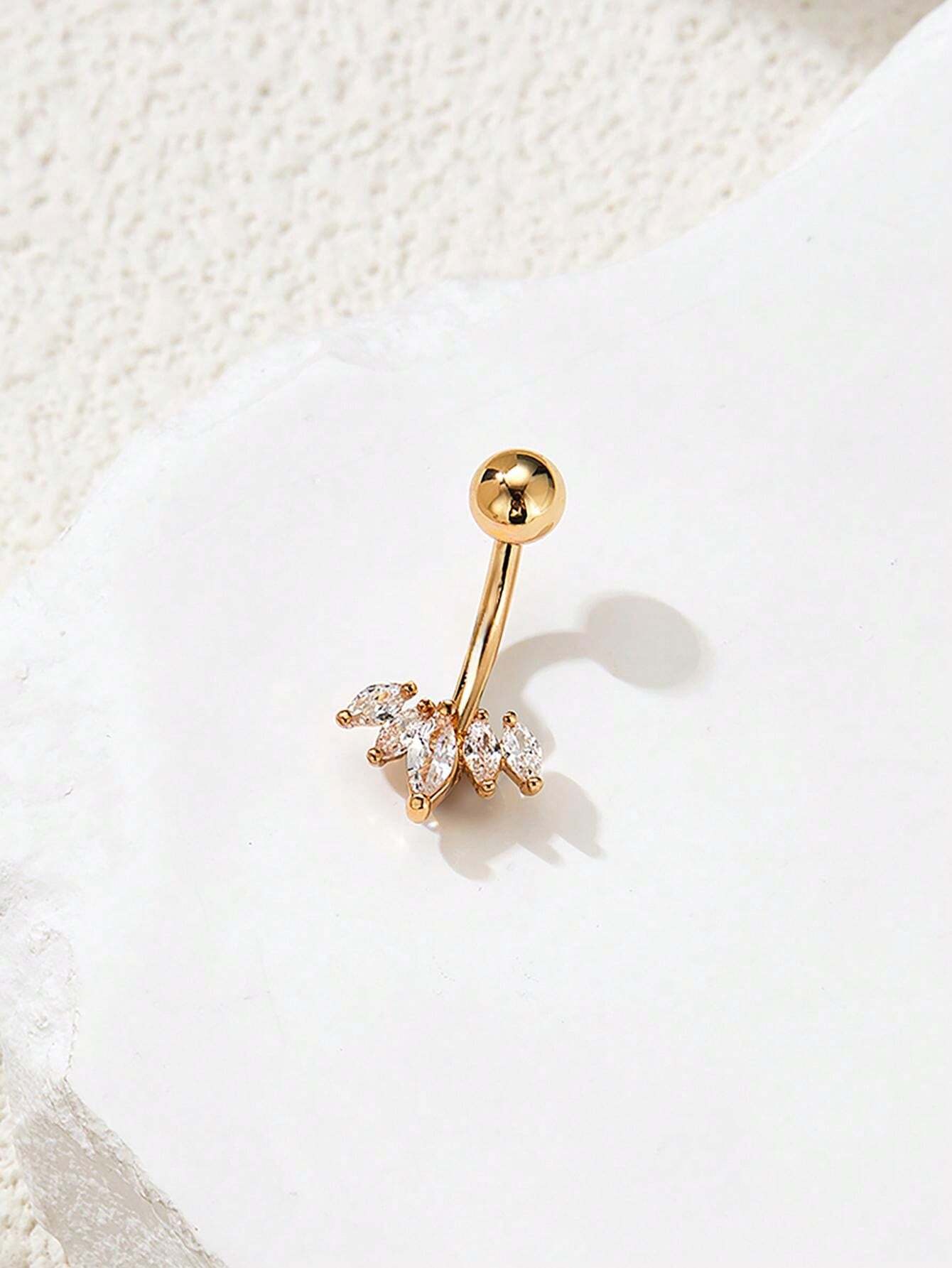 152741b-052 1 pieza Pendiente de ceja de circonita con diseño de rombo a la moda