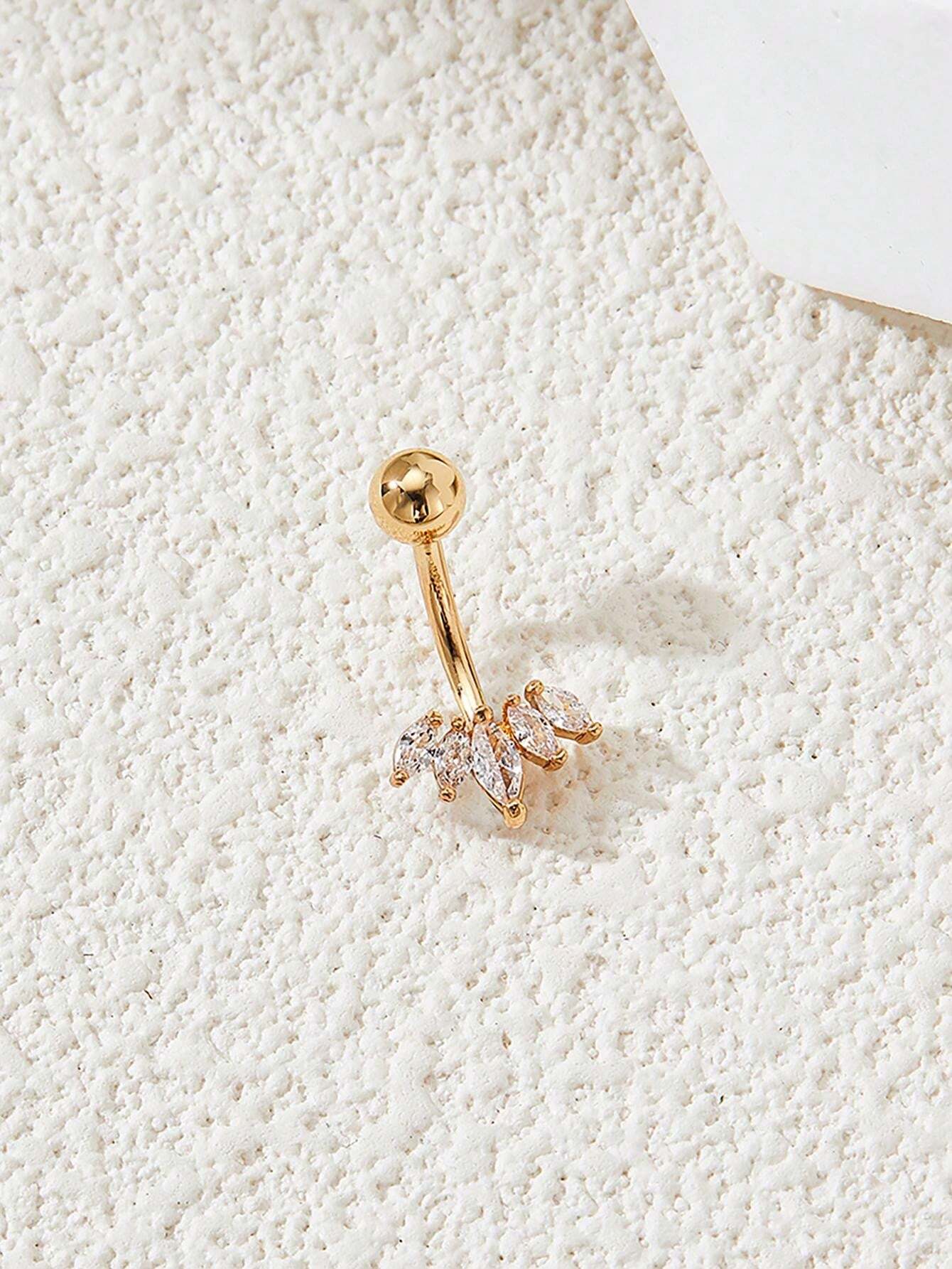 152741b-052 1 pieza Pendiente de ceja de circonita con diseño de rombo a la moda