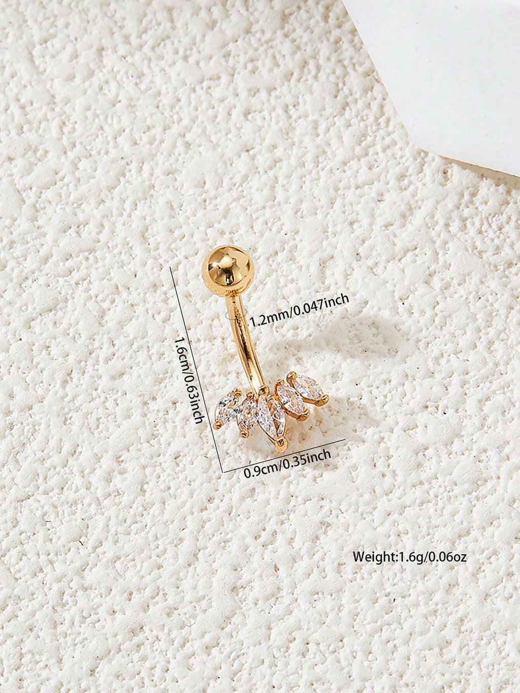 152741b-052 1 pieza Pendiente de ceja de circonita con diseño de rombo a la moda